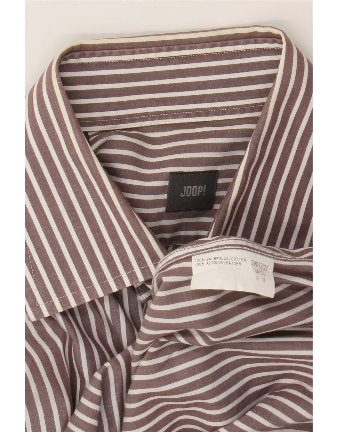 Camisa Joop Hombre Talla 41 Algodón Rayas Marrón Grande