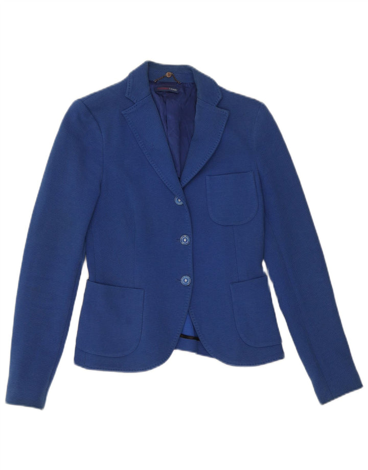 Blazer Mujer Trussardi De 3 Botones IT 40 Small Azul Algodón