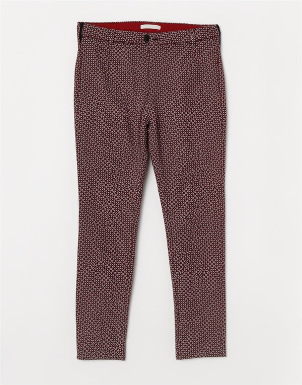 Marella Mujer EMME Slim Chino Pantalones W32 L31 Rojo Geométrico