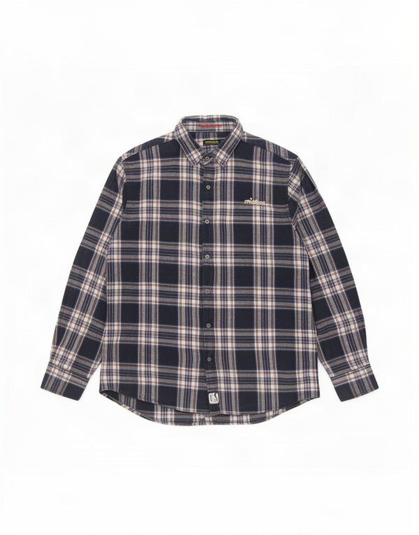 Camisa de franela para hombre Mistral 2XL Algodón a cuadros azul marino