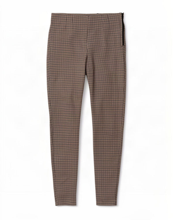 Zara Leggings para mujer Reino Unido 42 Marrón medio Gingham