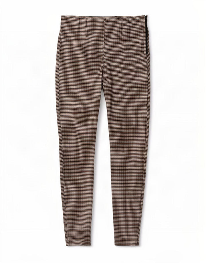 Zara Leggings para mujer Reino Unido 42 Marrón medio Gingham