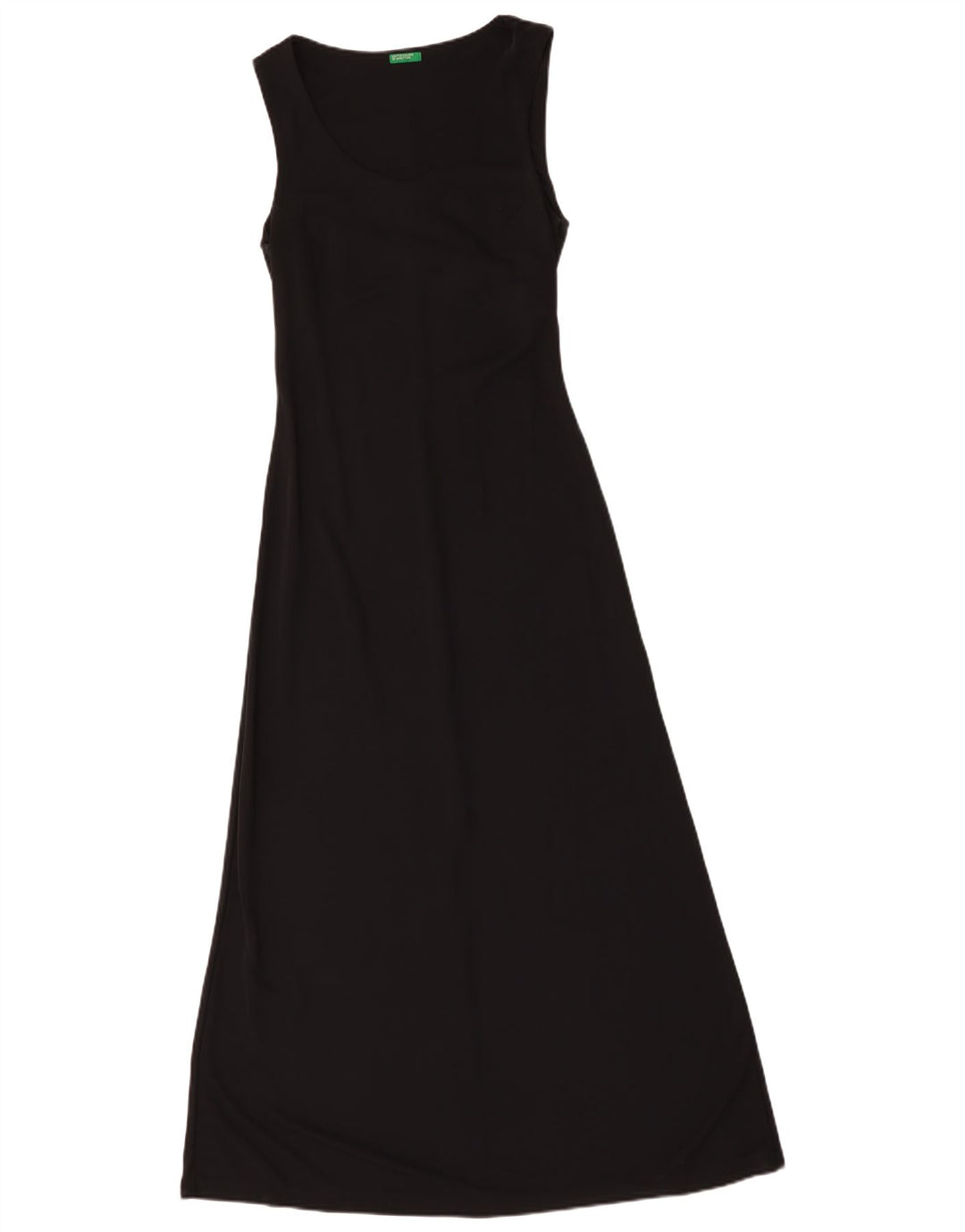 Benetton Vestido Largo Sin Mangas Mujer UK 8 Small Poliéster Negro