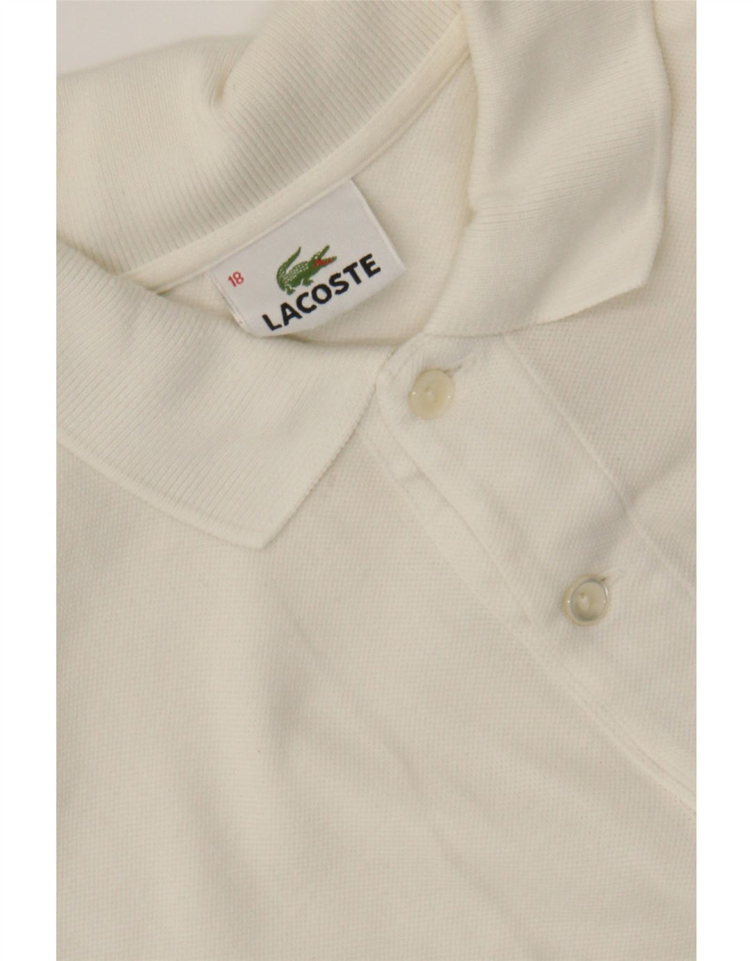 LACOSTE Boys Polo Shirt 15-16 Years White Cotton Vintage Lacoste and Second-Hand Lacoste from Messina Hembry 