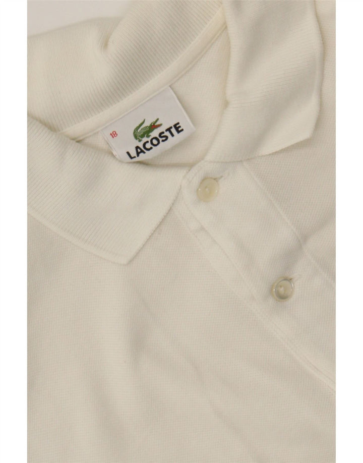 LACOSTE Boys Polo Shirt 15-16 Years White Cotton Vintage Lacoste and Second-Hand Lacoste from Messina Hembry 