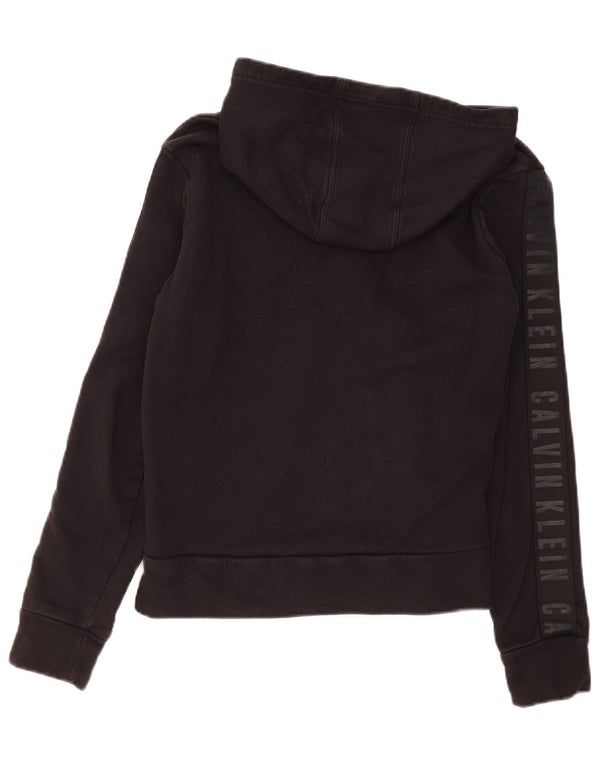 Calvin Klein Suéter con capucha y cremallera para mujer UK 14 Mediano Negro