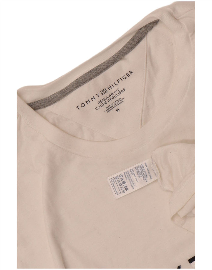 Tommy Hilfiger Camiseta Regular Fit para Hombre Top Medium White Cotton