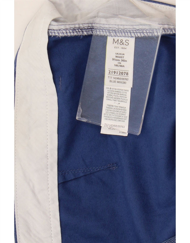 MARKS & SPENCER Pantalones cortos chinos para hombre W36 Algodón azul grande