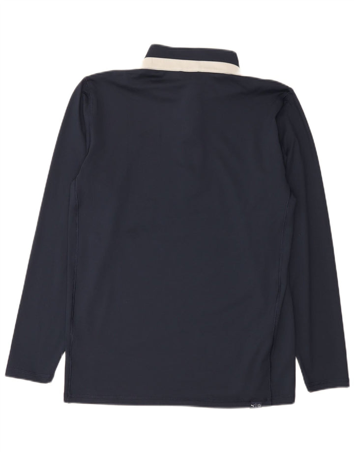 Puma Top con cuello con cremallera y manga larga para hombre Poliéster color azul marino medio