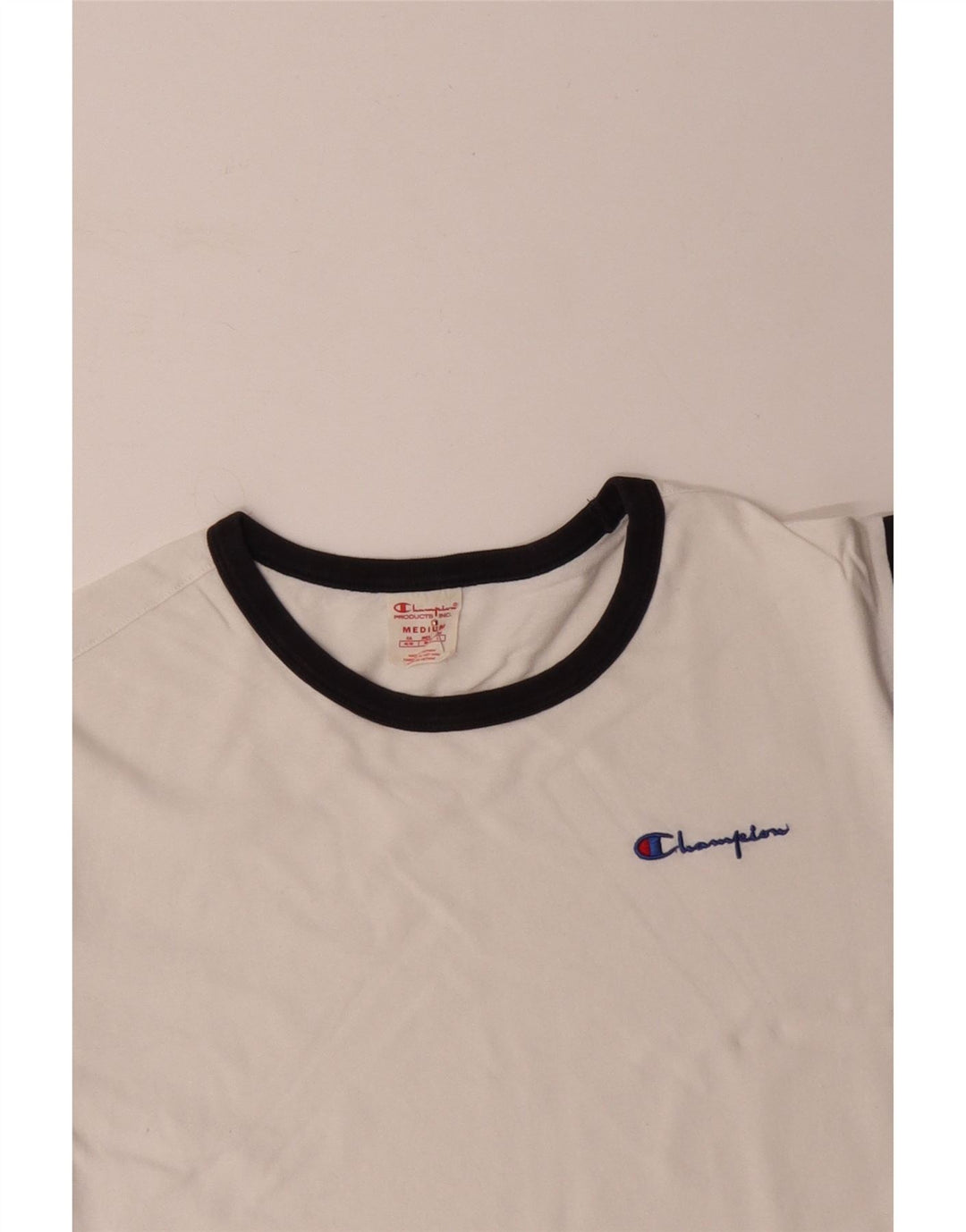 CHAMPION Camiseta para hombre Top Medium White Colorblock Cotton
