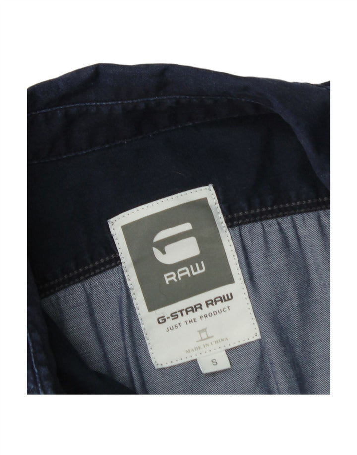 G-STAR Mens Denim Shirt Small Navy Blue Cotton