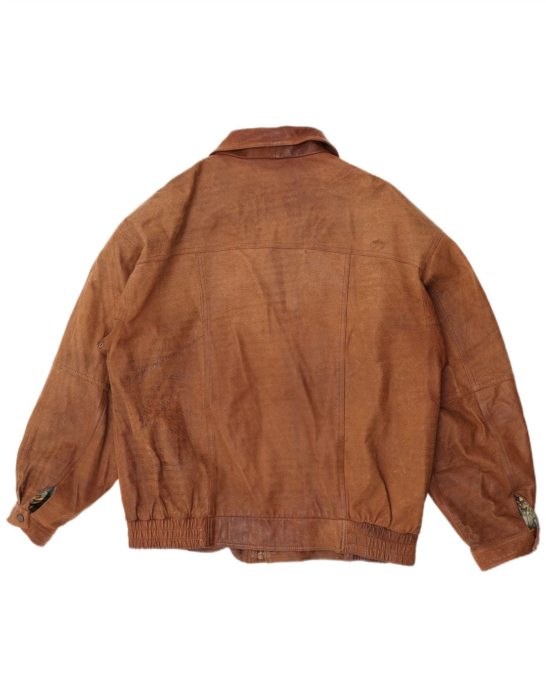 Chaqueta de cuero vintage para hombre Reino Unido 42 XL cuero marrón