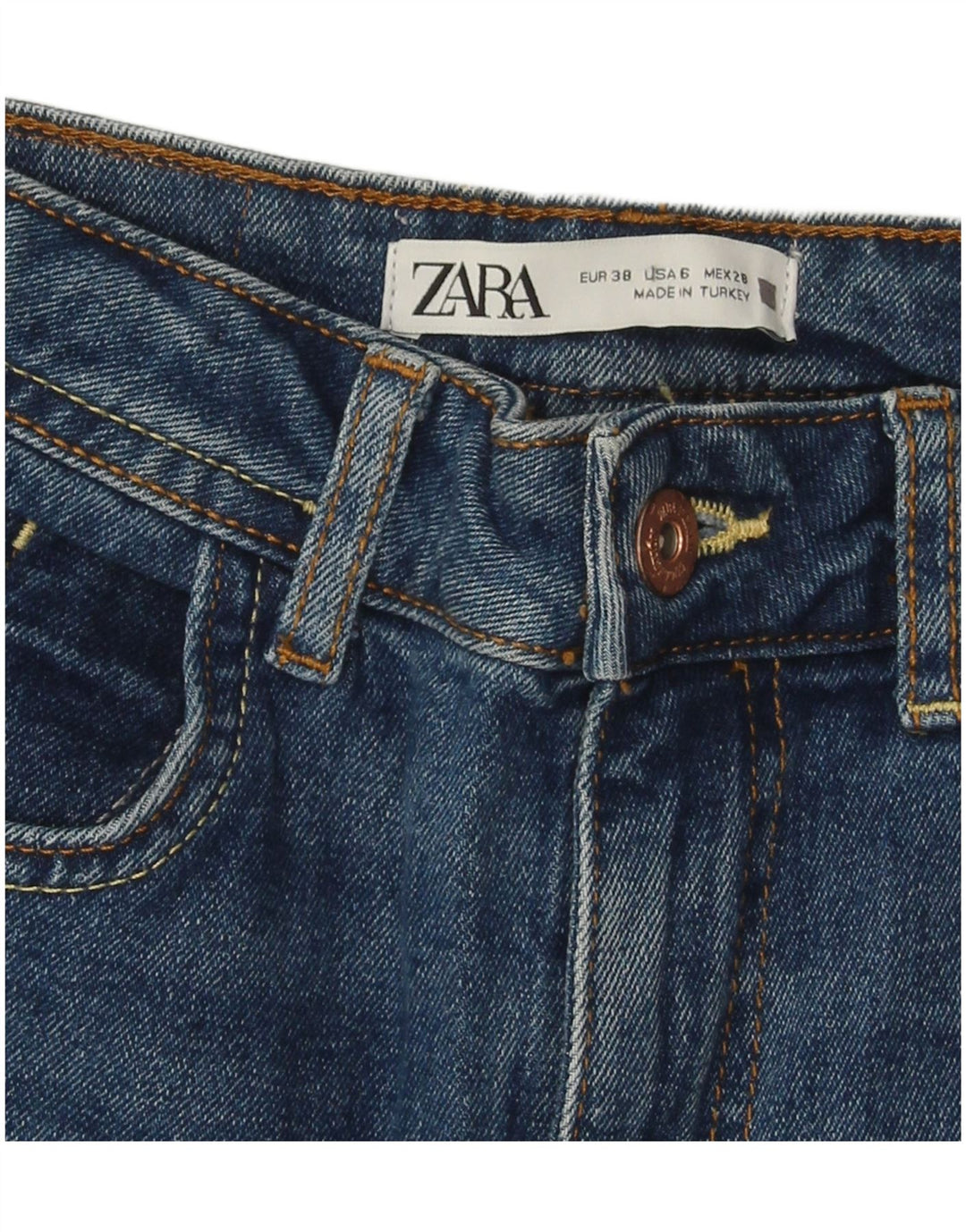 ZARA Vaqueros Slim Mujer EU 38 Small W28 L27 Azul