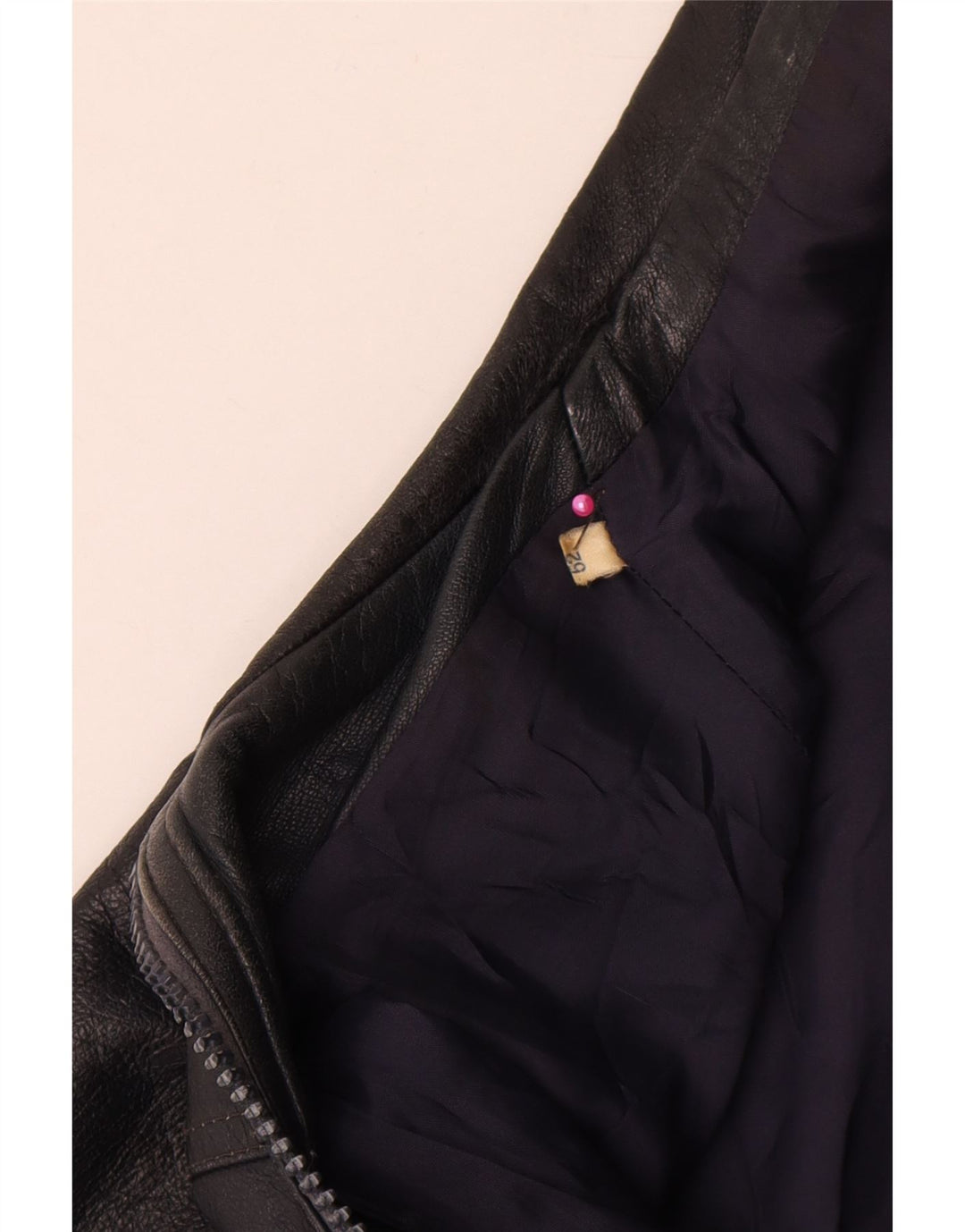 Chaqueta de cuero vintage para mujer IT 52 2XL Azul marino