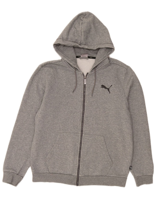 Puma Sudadera con capucha y cremallera para hombre de algodón gris medio