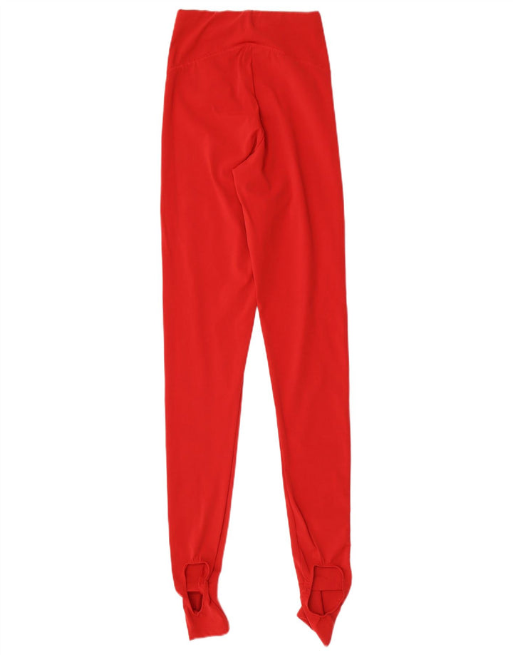 Zara Mujer Leggings Estribos Reino Unido 8 Pequeño Rojo