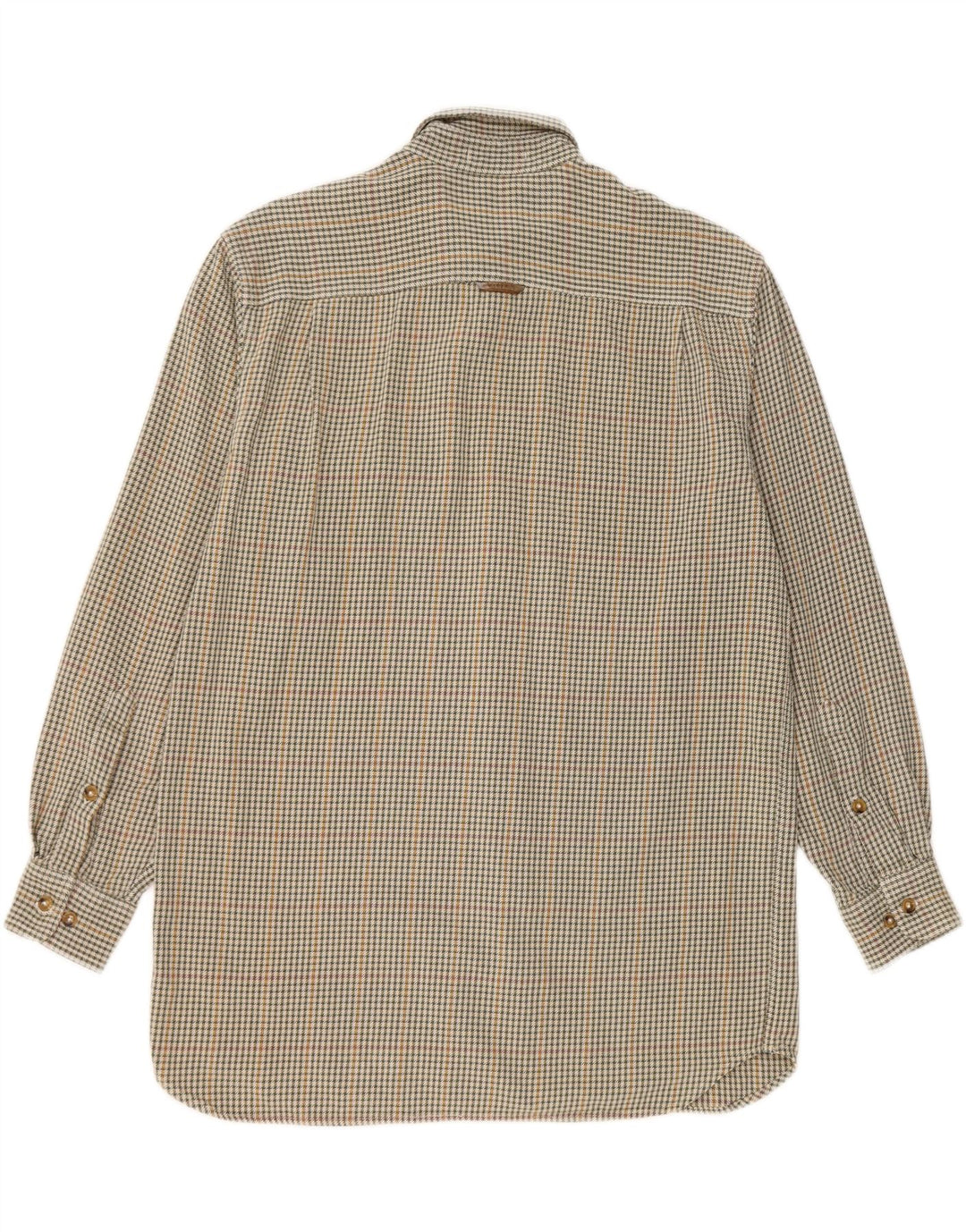 Camisa De Franela Orvis Hombre Algodón Pata De Gallo Verde Medio