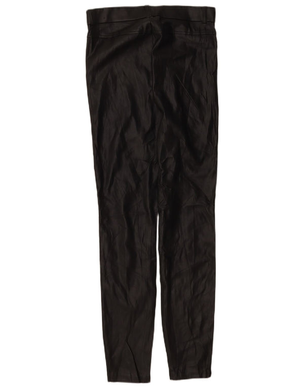 Zara Leggings de piel sintética con cintura alta para mujer, talla 44, talla M, color negro