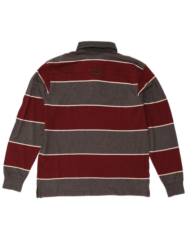 Gant Polo De Rugby De Manga Larga Para Hombre XL Algodón A Rayas Burdeos