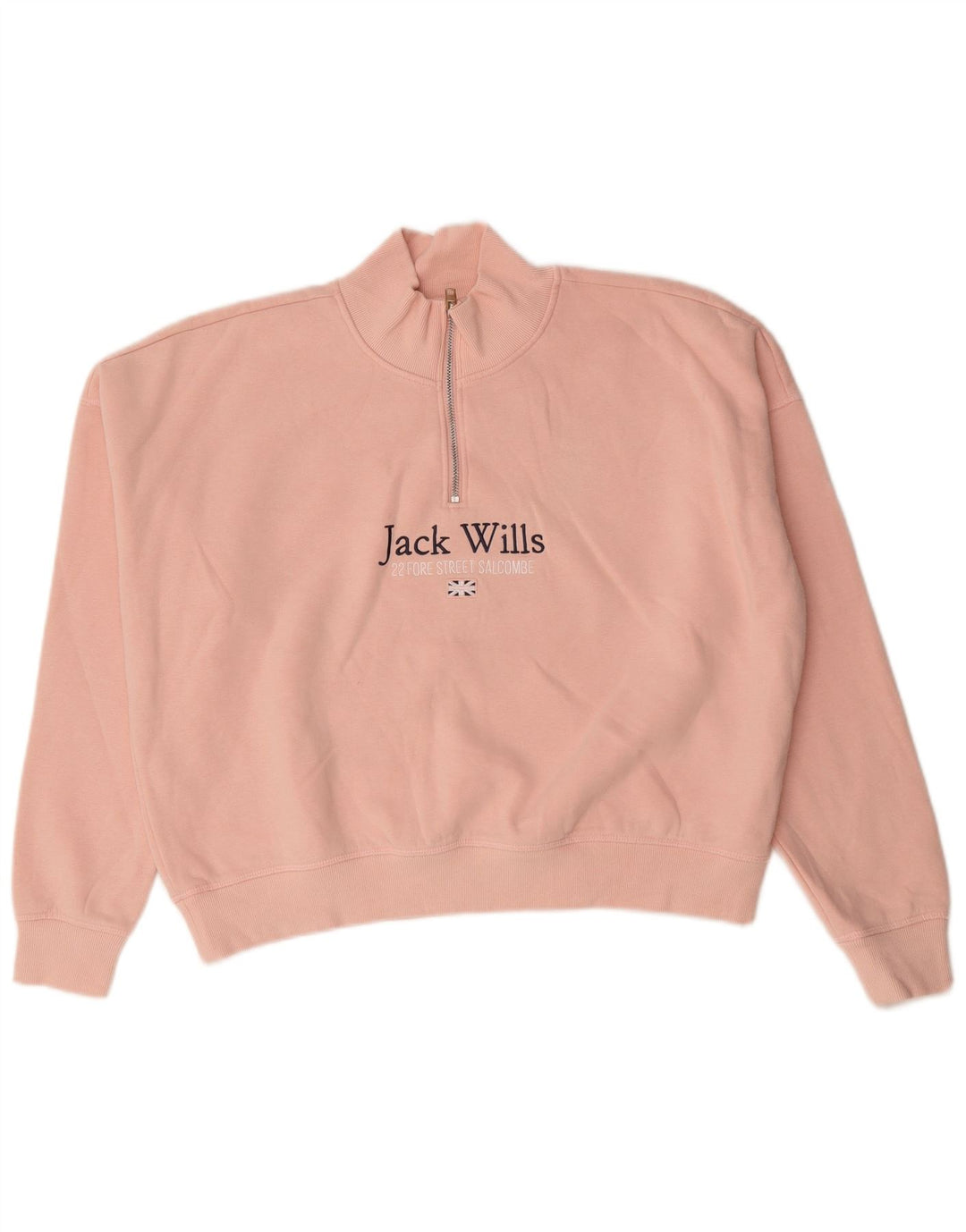 Jack Wills Sudadera con gráfico extragrande para mujer, talla 40, color rosa