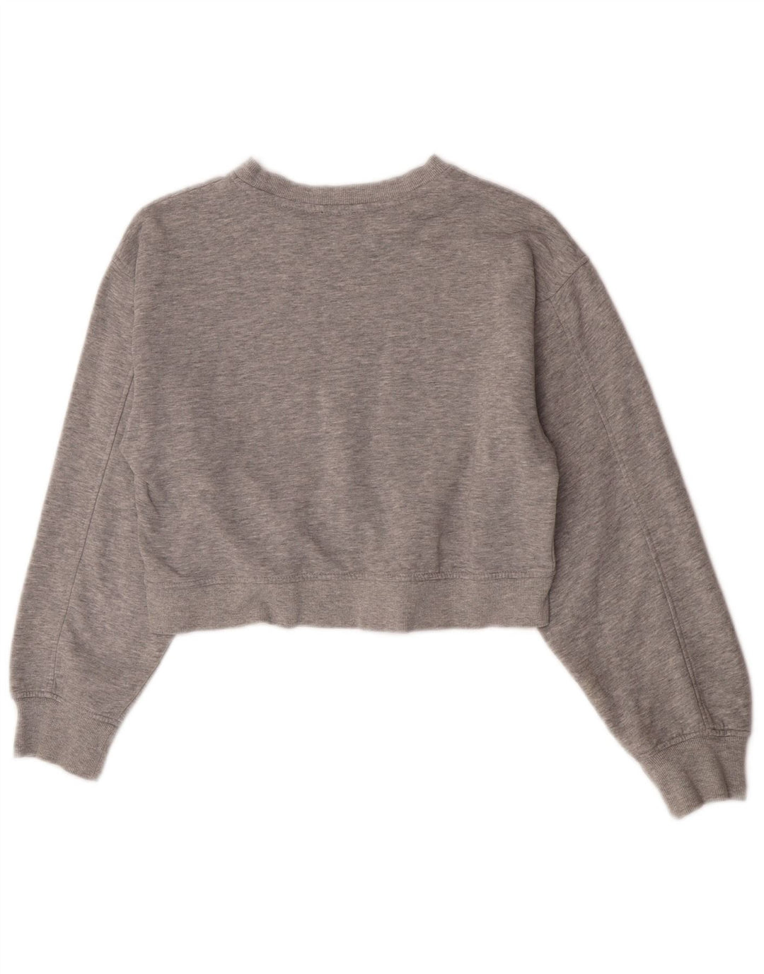 Zara Mujer Crop Sudadera Jumper UK 12 Gris Medio