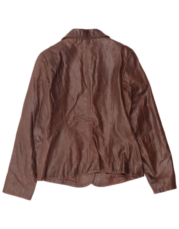 Bay Chaqueta de cuero para mujer UK 40 Cuero marrón medio Clásico