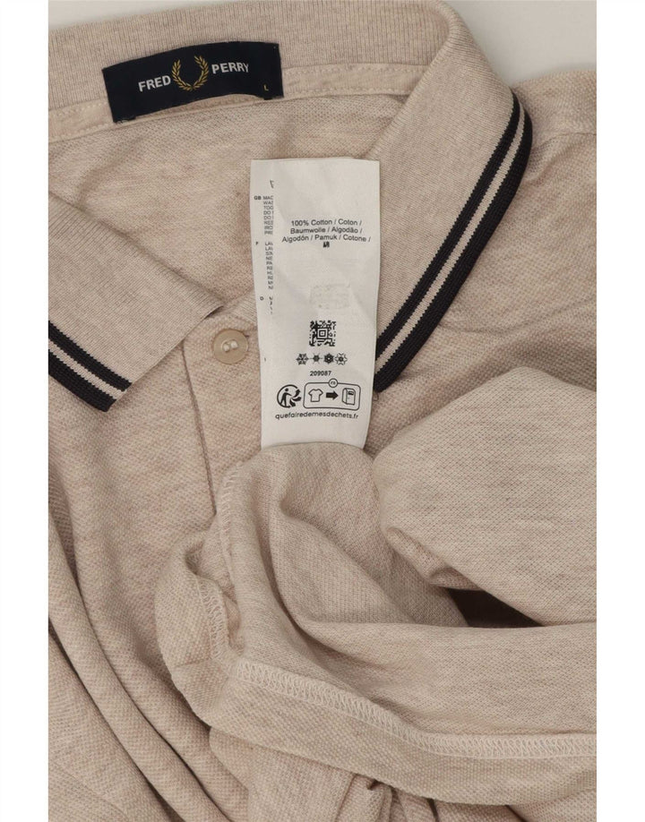 Polo Fred Perry Hombre Grande Beige Algodón