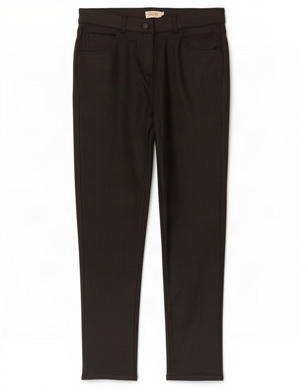 Dack's Pantalones casuales delgados encerados para mujer IT 48 XL W32 L30 Algodón negro