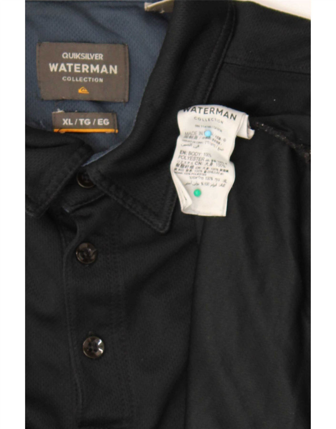 Polo Quiksilver Hombre XL Poliéster Negro