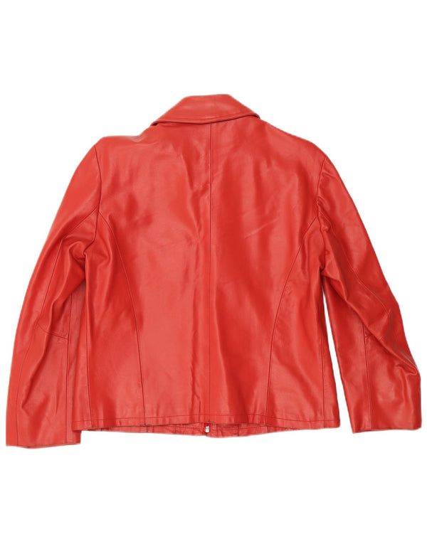 Chaqueta de cuero vintage para mujer IT 48 XL cuero rojo