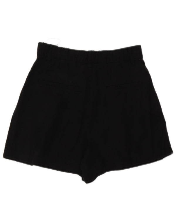 Zara Mujer Shorts Chinos De Talle Alto XS W24 Negro Lyocell