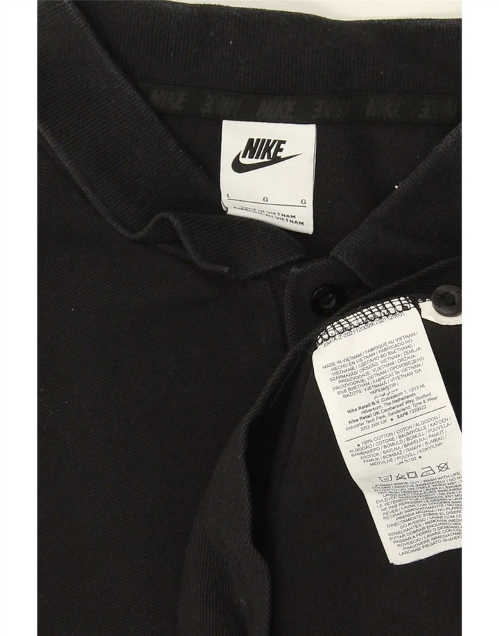 Polo Nike Hombre Grande Negro Algodón