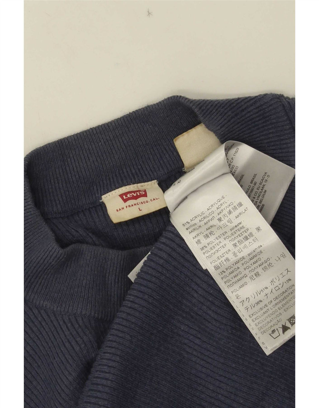 Levi's Top de manga larga para mujer UK 44 Large Acrílico azul marino
