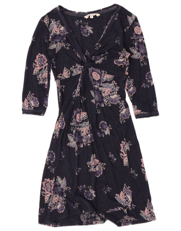 Vestido cruzado para mujer de Fat Face UK 8 Small Azul marino Floral Viscosa