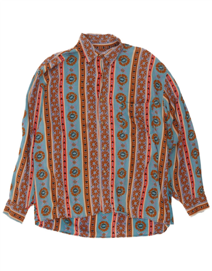 Camisa Izaro Hombre Large Azul Geométrico