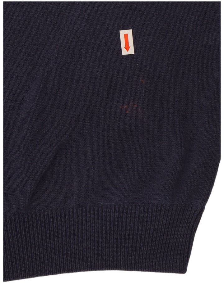 Marks & Spencer Jersey de corte regular con cuello en V para hombre, talla grande, azul marino