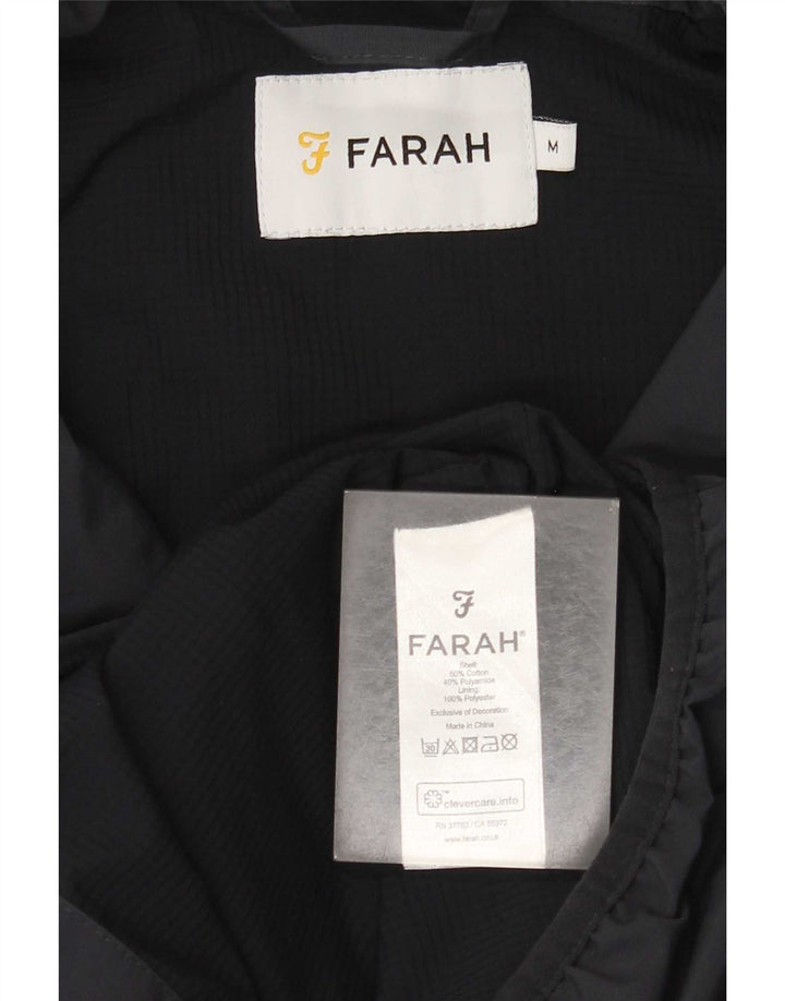 Farah Mens Bomber Jacket UK 38 Medium Navy Blue Cotton