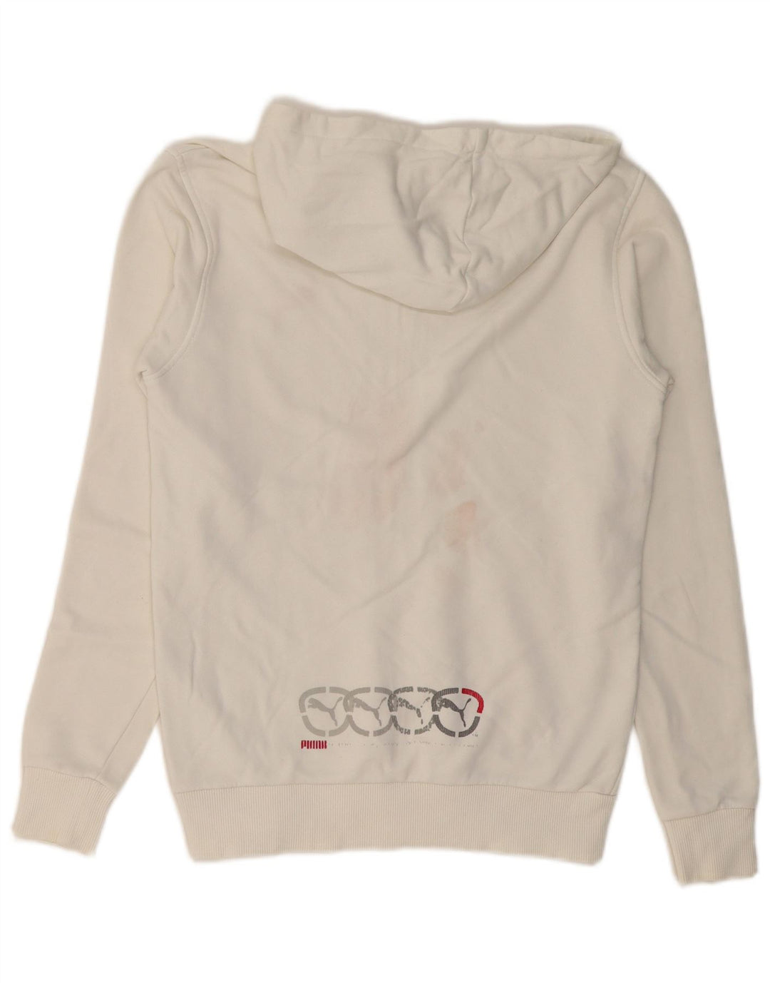 Puma Sudadera con capucha gráfica para hombre XS Algodón blanco