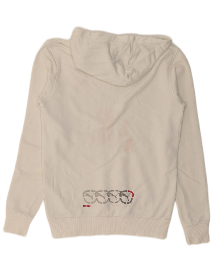Puma Sudadera con capucha gráfica para hombre XS Algodón blanco