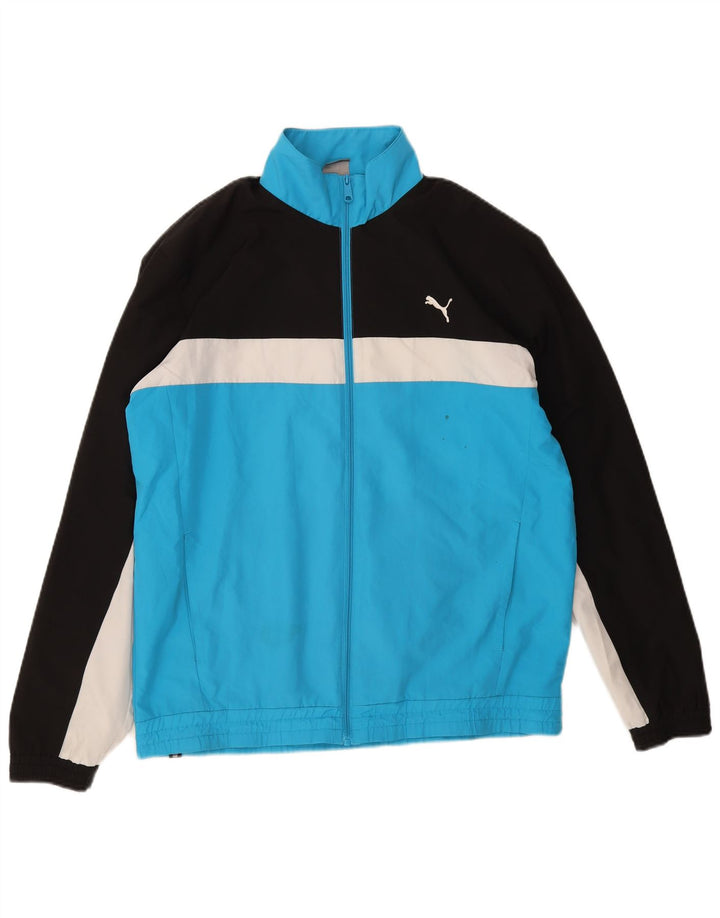 Puma Chaqueta de chándal para hombre con bloques de color azul grande Poliéster