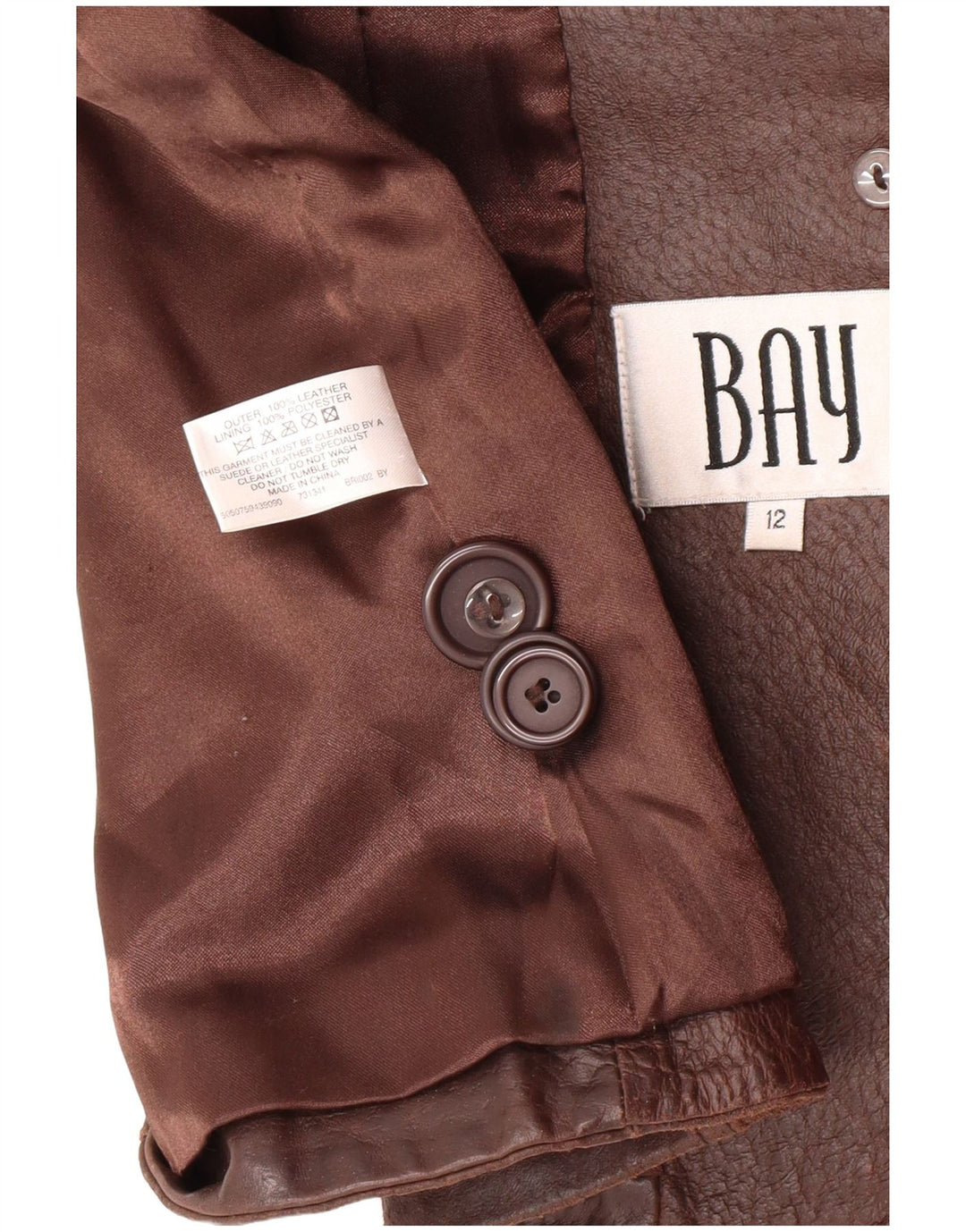 Bay Chaqueta de cuero para mujer UK 40 Cuero marrón medio Clásico