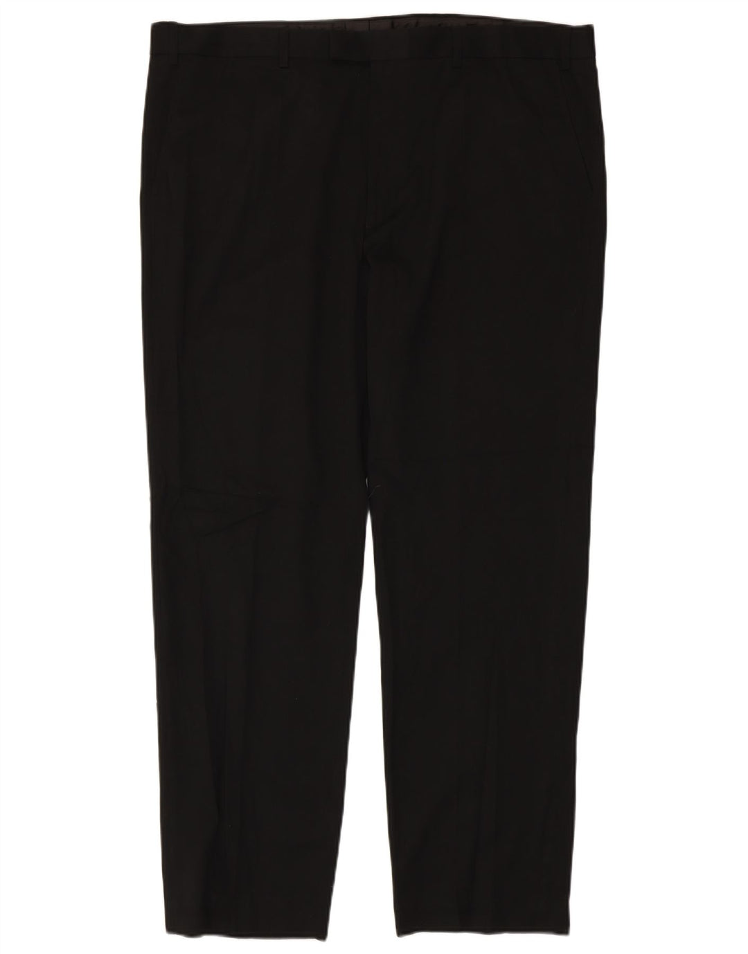 Marks & Spencer Pantalón de traje regular recto para hombre W42 L33 Poliéster negro