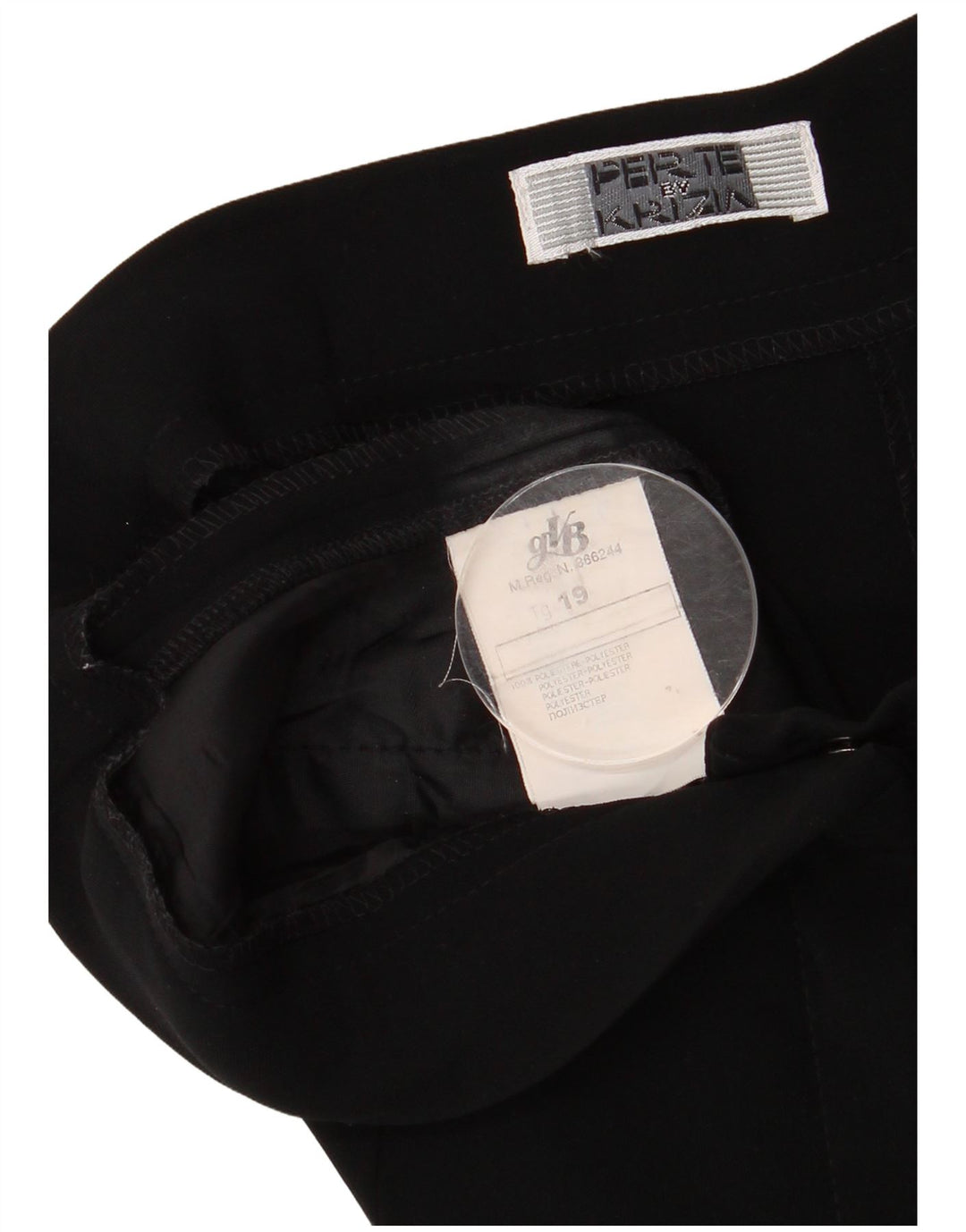Perte by Krizia Pantalón chino recto para mujer W32 L28 Poliéster negro