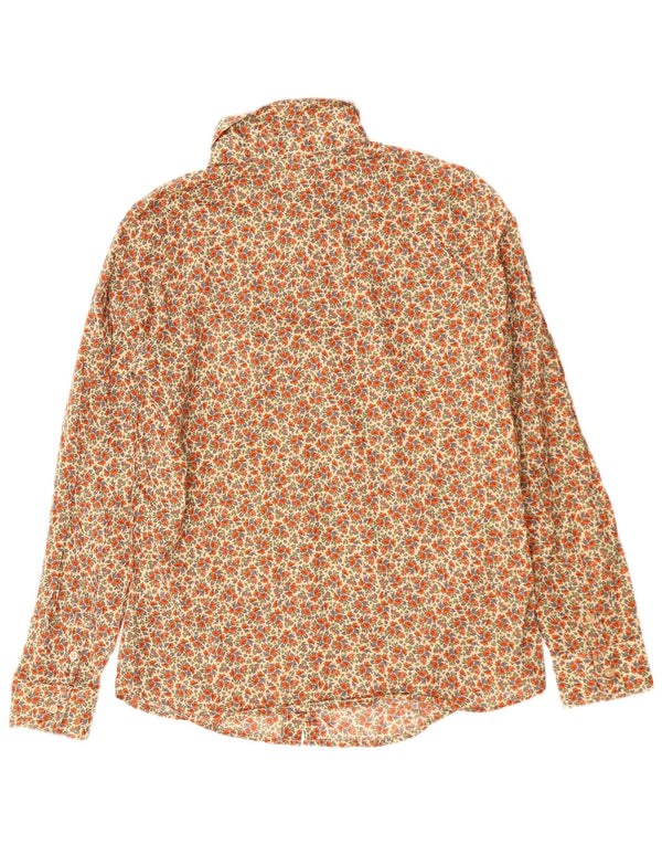 BENETTON Camisa de mujer UK 40 Small Algodón floral multicolor