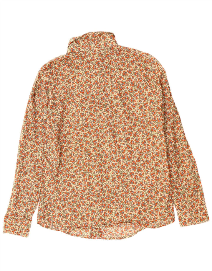 BENETTON Camisa de mujer UK 40 Small Algodón floral multicolor
