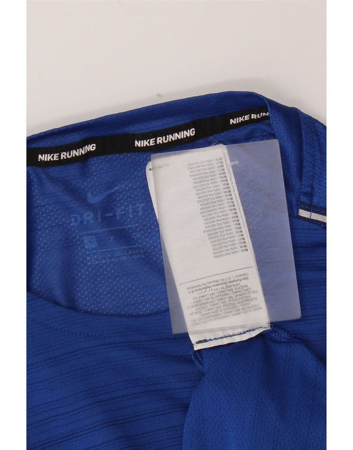 Camiseta Nike Dri Fit para hombre Top Small Blue Pinstripe Poliéster