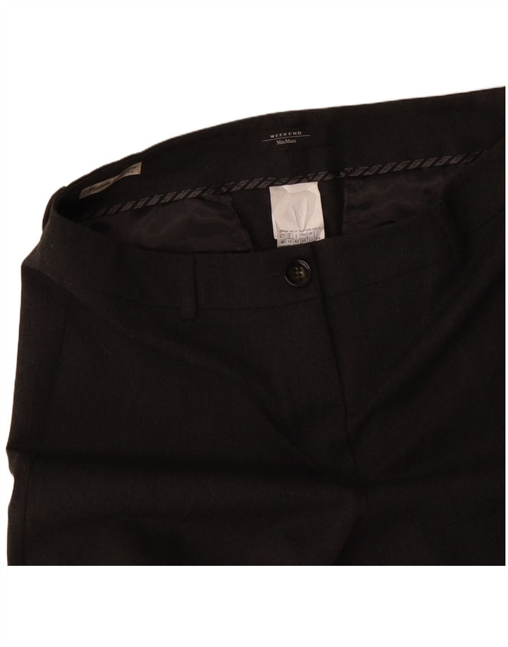 MAX MARA Pantalones de traje rectos de fin de semana para mujer UK 12 Medium W32 L28 Gris