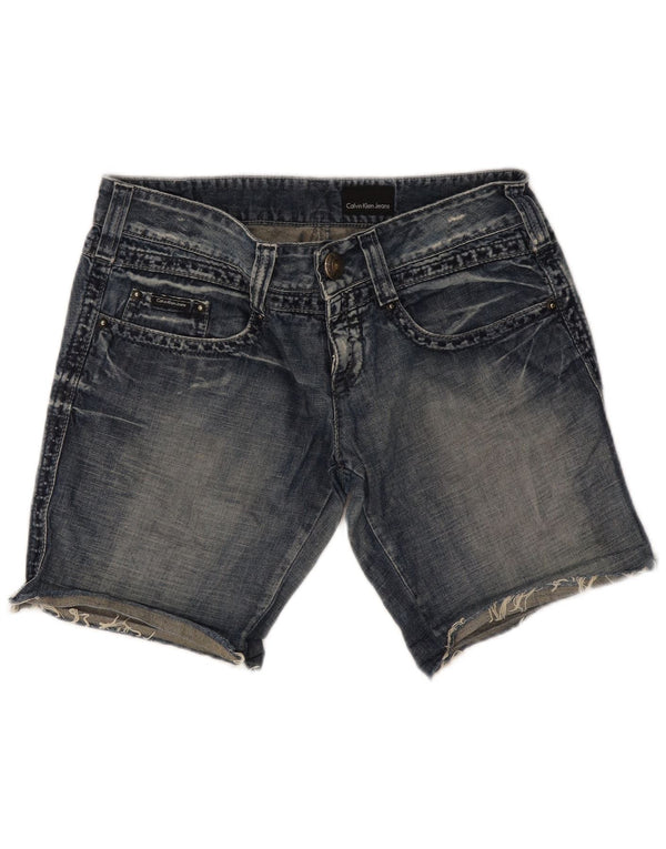 Shorts De Mezclilla Calvin Klein Mujer W30 Algodón Azul Medio