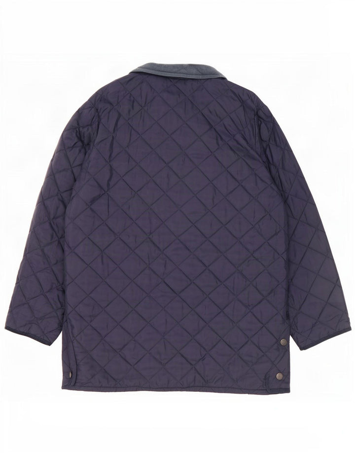 Barbour Chaqueta acolchada LIDDESDALE para hombre Reino Unido 40 Grande Nylon azul marino