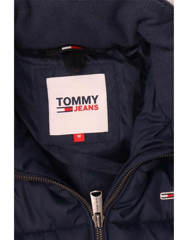 Tommy Hilfiger Chaqueta acolchada para mujer UK 14 Mediana Azul marino Poliéster